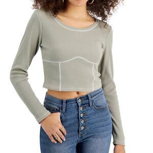 Crave Fame Juniors' Corset-Seamed Top